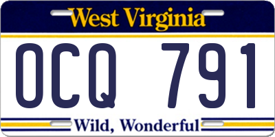 WV license plate OCQ791