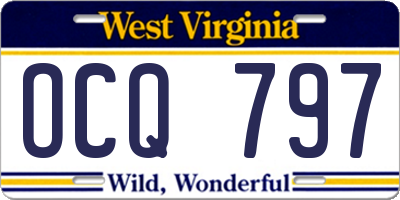 WV license plate OCQ797
