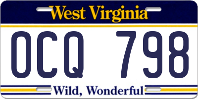 WV license plate OCQ798