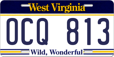 WV license plate OCQ813