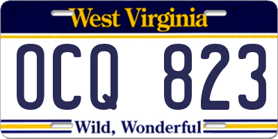 WV license plate OCQ823