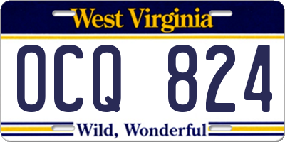 WV license plate OCQ824