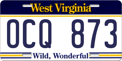 WV license plate OCQ873