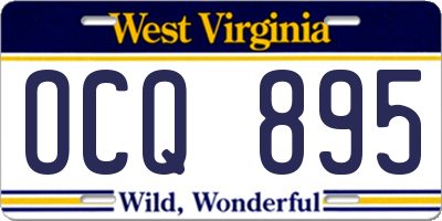 WV license plate OCQ895