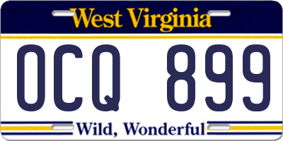 WV license plate OCQ899