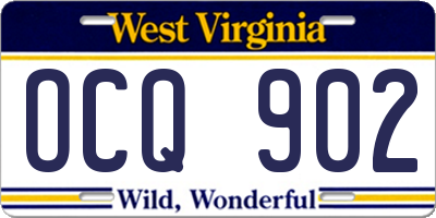 WV license plate OCQ902