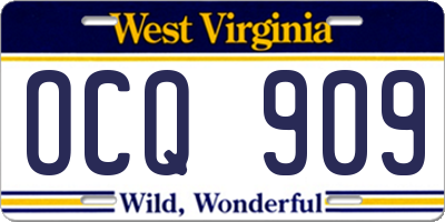 WV license plate OCQ909