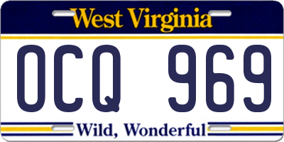 WV license plate OCQ969