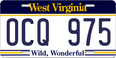 WV license plate OCQ975