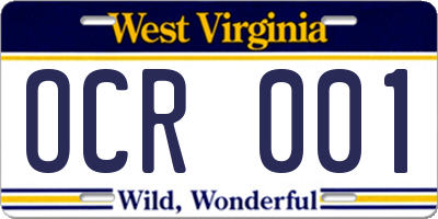 WV license plate OCR001