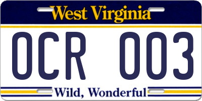 WV license plate OCR003