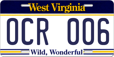 WV license plate OCR006