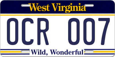 WV license plate OCR007