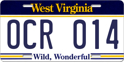 WV license plate OCR014