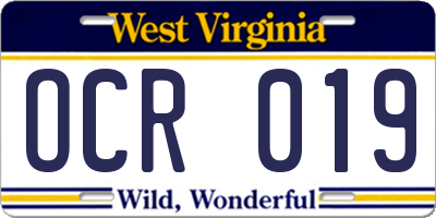 WV license plate OCR019