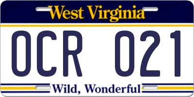 WV license plate OCR021