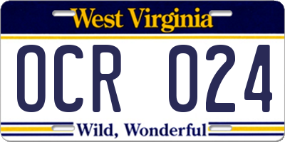 WV license plate OCR024