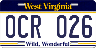 WV license plate OCR026