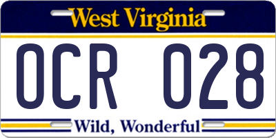 WV license plate OCR028