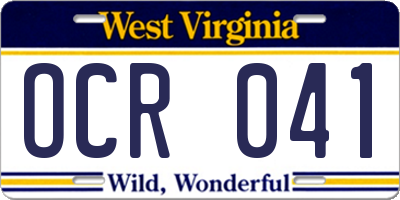 WV license plate OCR041