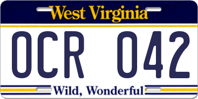 WV license plate OCR042