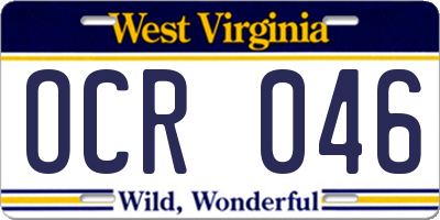WV license plate OCR046