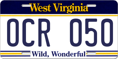 WV license plate OCR050