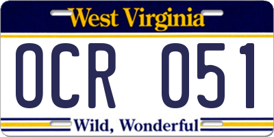 WV license plate OCR051