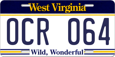 WV license plate OCR064