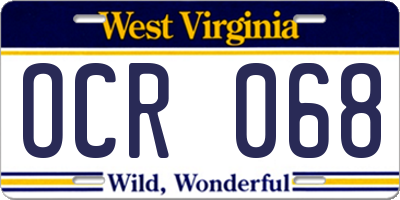 WV license plate OCR068