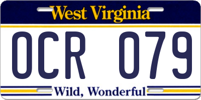 WV license plate OCR079
