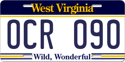 WV license plate OCR090