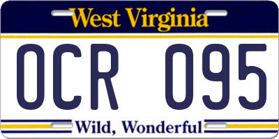 WV license plate OCR095