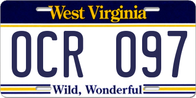 WV license plate OCR097