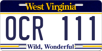 WV license plate OCR111