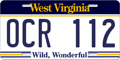 WV license plate OCR112