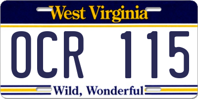 WV license plate OCR115