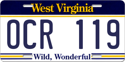 WV license plate OCR119