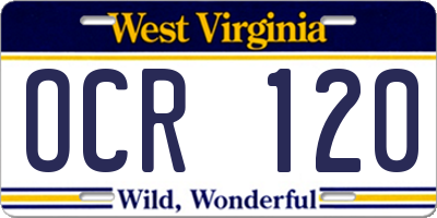 WV license plate OCR120