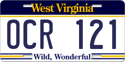 WV license plate OCR121