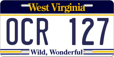 WV license plate OCR127