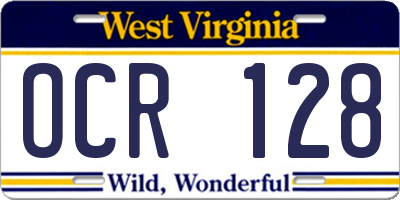 WV license plate OCR128