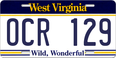WV license plate OCR129