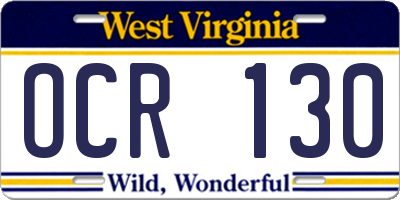WV license plate OCR130