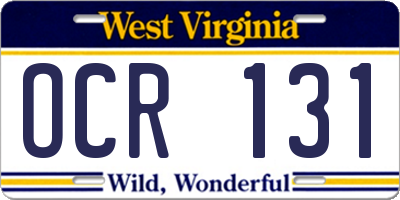 WV license plate OCR131