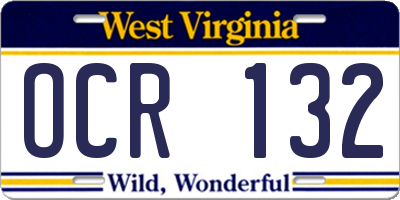 WV license plate OCR132