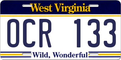 WV license plate OCR133