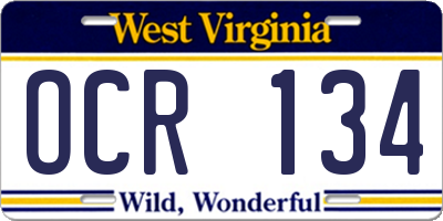WV license plate OCR134