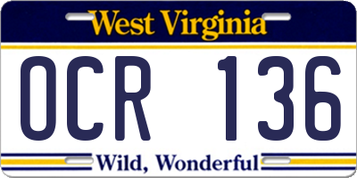 WV license plate OCR136