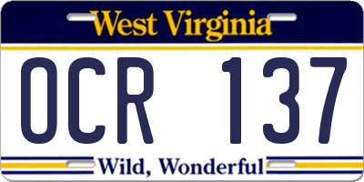 WV license plate OCR137